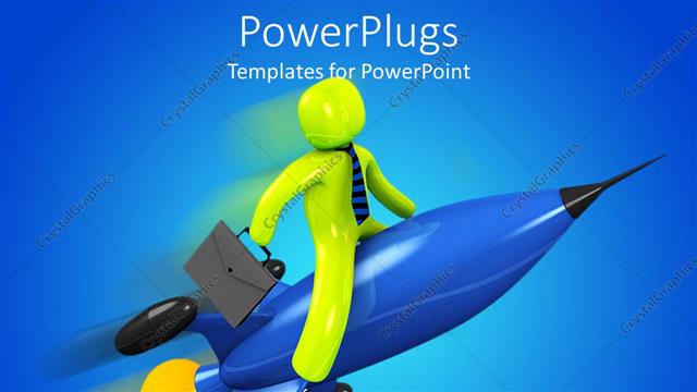  Presentation with business jet - Animation of a business man riding a blue jet