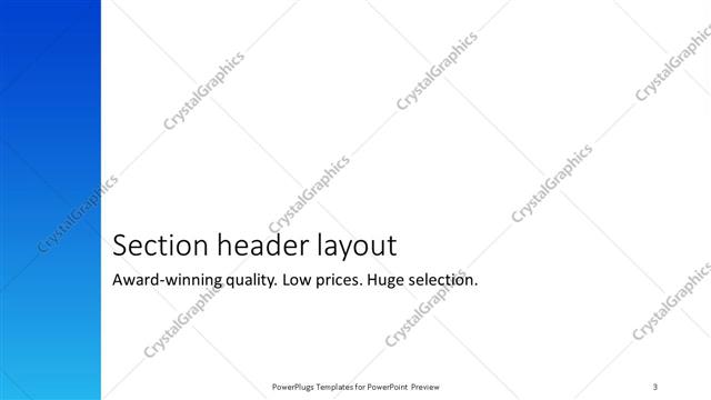 Section Header presentation slide layout