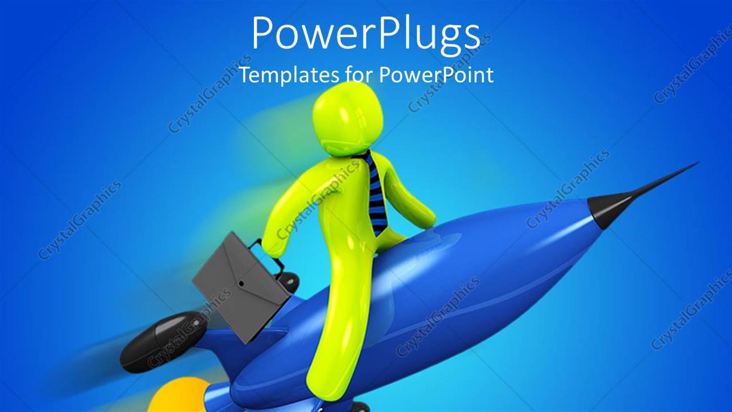 Featuring Animation of a Business Man Riding a Blue Jet