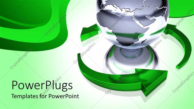  Presentation with animation - Animation of the globe with green arrows in a circle