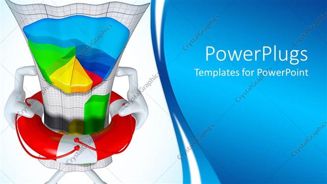 Presentation with animation - Animation of a graph wearing a buoy on  white and blue background