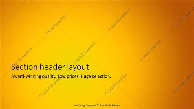 Section Header presentation slide layout