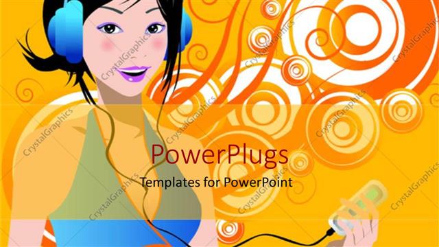  Presentation with animation - Animation of a lady listenng to music with a headphone