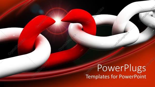  Presentation with animation - Animation of a long white chain with a weak middle link