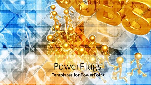  Presentation with animation - Animation of lots of gold humans running to job text