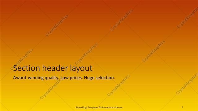 Section Header presentation slide layout