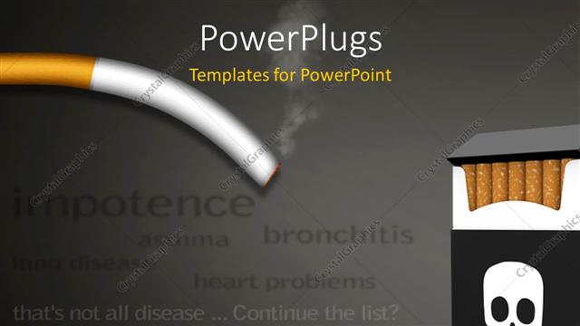  Presentation with stop smoking - Anti smoking campaign poster showing list of health problems caused by smoking?