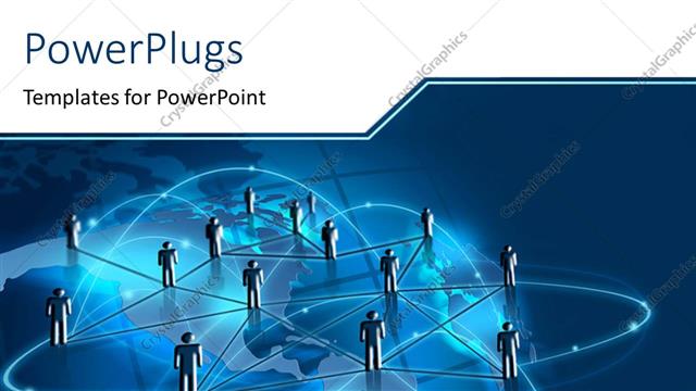  Presentation with global - Anumber of figures connected to each other with bluish background