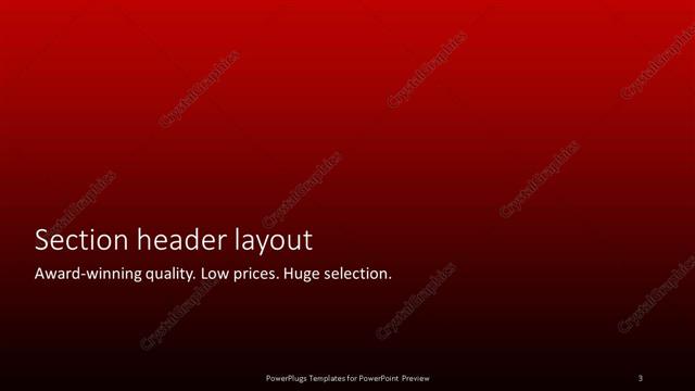 Section Header presentation slide layout