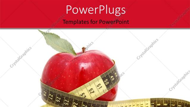  Presentation with tape - An apple and a measuring tape with white background