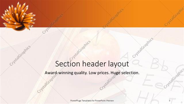 Section Header presentation slide layout