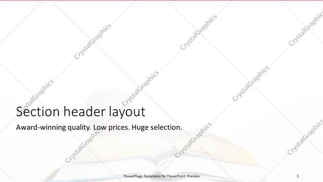 Section Header presentation slide layout