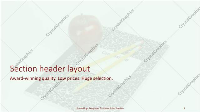 Section Header presentation slide layout