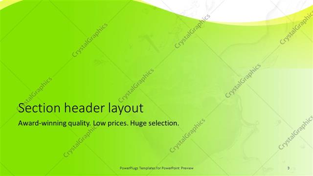 Section Header presentation slide layout