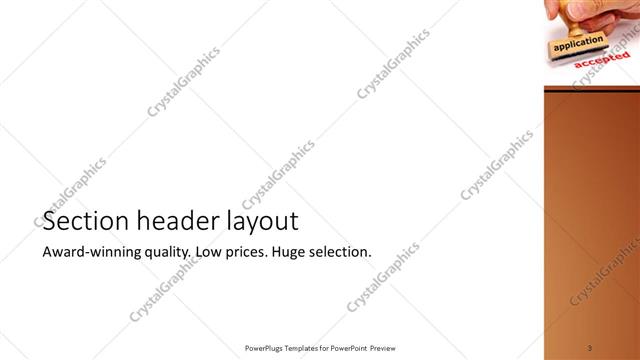 Section Header presentation slide layout