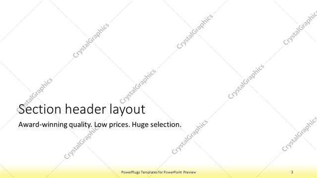 Section Header presentation slide layout