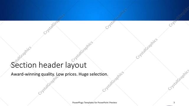 Section Header presentation slide layout