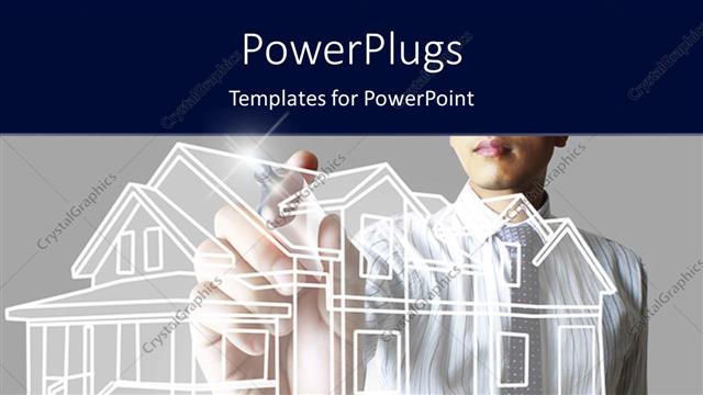  Presentation with blueprint - Architect drawing blueprint of a house