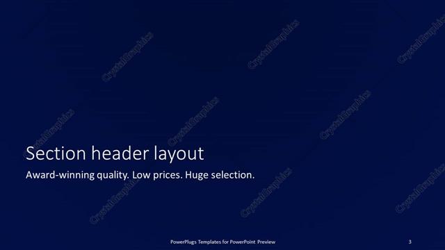 Section Header presentation slide layout