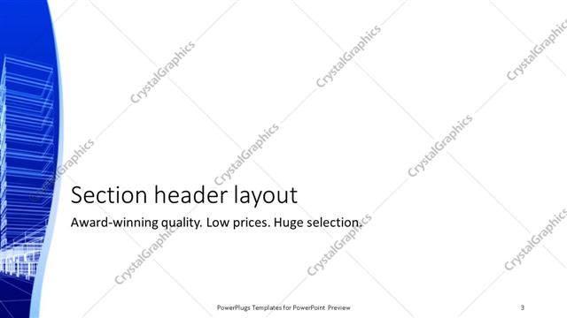Section Header presentation slide layout