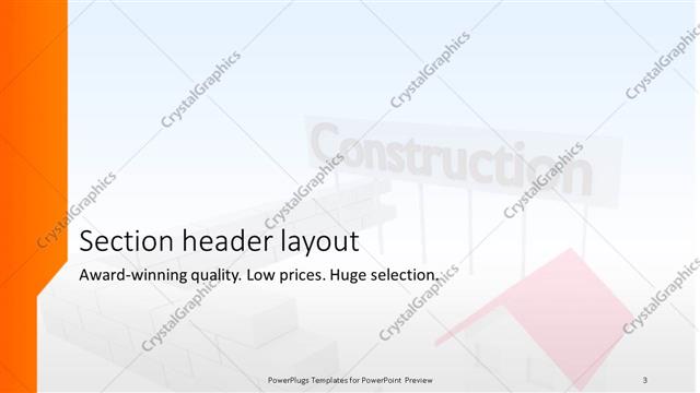 Section Header presentation slide layout