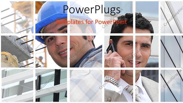  Presentation with buildings - Two different persons with buildings in background