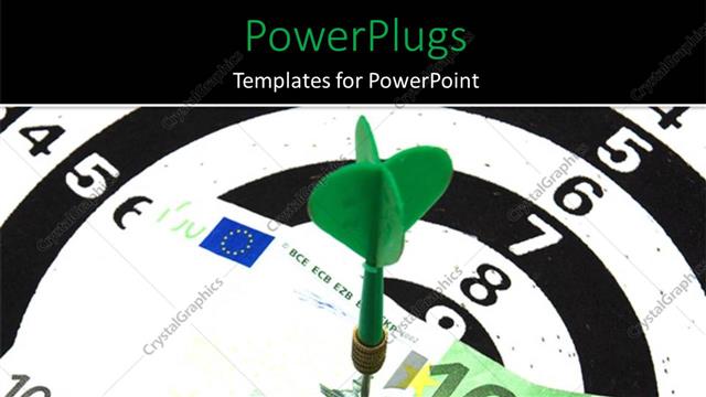  Presentation with target - An arrow with a euro note and black background