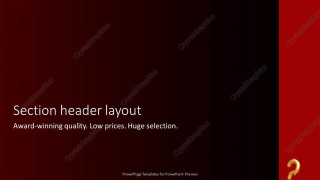 Section Header presentation slide layout