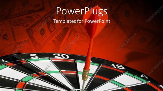  Presentation with target - An arrow hitting the bulls eye with reddish background
