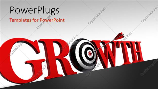  Presentation with target - Arrow hitting target of O in Growth