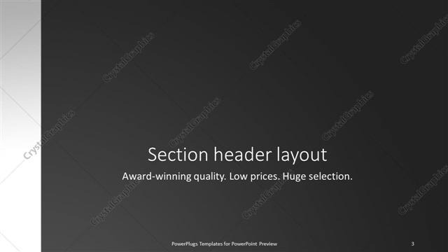 Section Header presentation slide layout