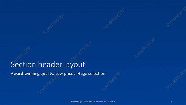 Section Header presentation slide layout