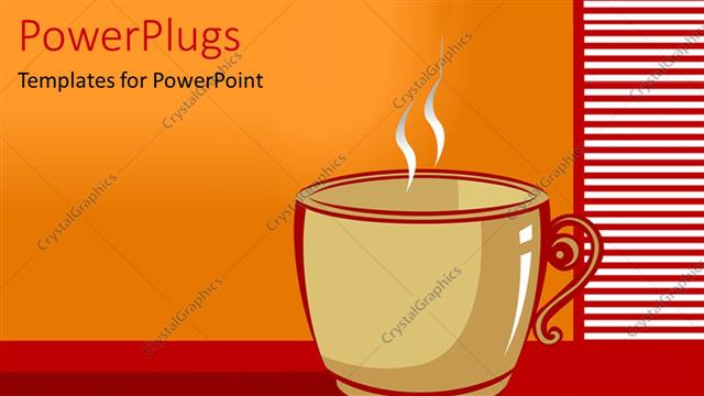  Presentation with artistic - Artistic depiction of cup of coffee with dollar symbol on red background