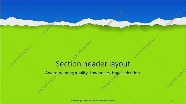 Section Header presentation slide layout