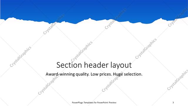 Section Header presentation slide layout