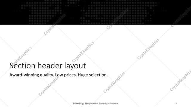 Section Header presentation slide layout