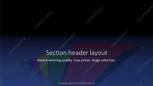 Section Header presentation slide layout