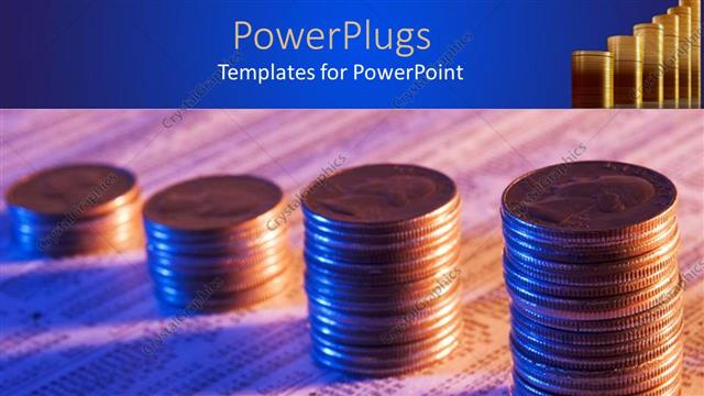  Presentation with binary - Ascending stacks of gold coins on a paper with binary codes