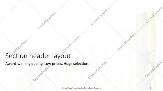 Section Header presentation slide layout