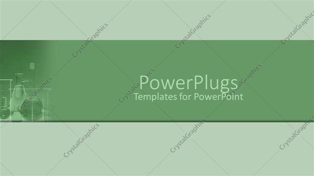  Presentation with beakers - Assorted science beakers on green background