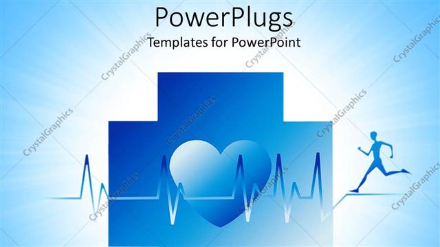  Presentation with athlete - An athlete running along with his heartbeat and figure of heart in the middle