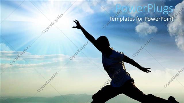  Presentation with sky sun - An athlete running along with sun in the background