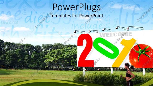  Presentation with athlete - An athlete running in the park with bluish background