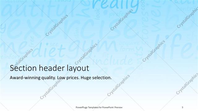 Section Header presentation slide layout