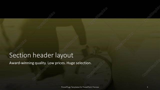 Section Header presentation slide layout