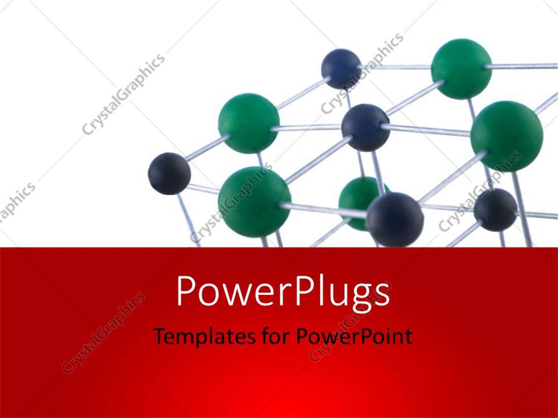 PowerPoint Template Atomic structure on display over white background