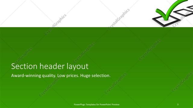 Section Header presentation slide layout
