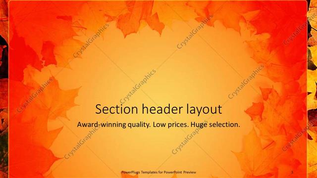 Section Header presentation slide layout