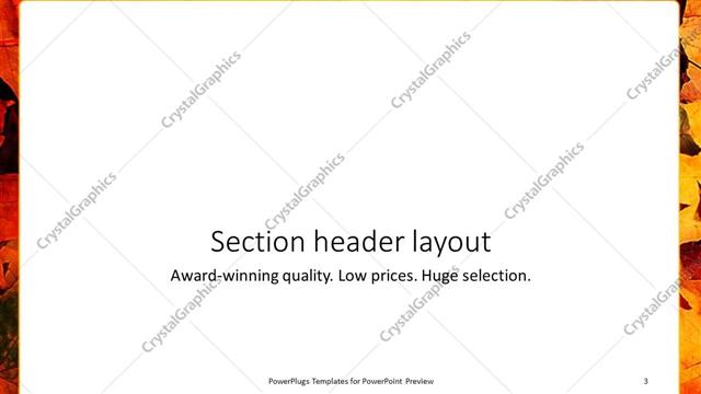 Section Header presentation slide layout