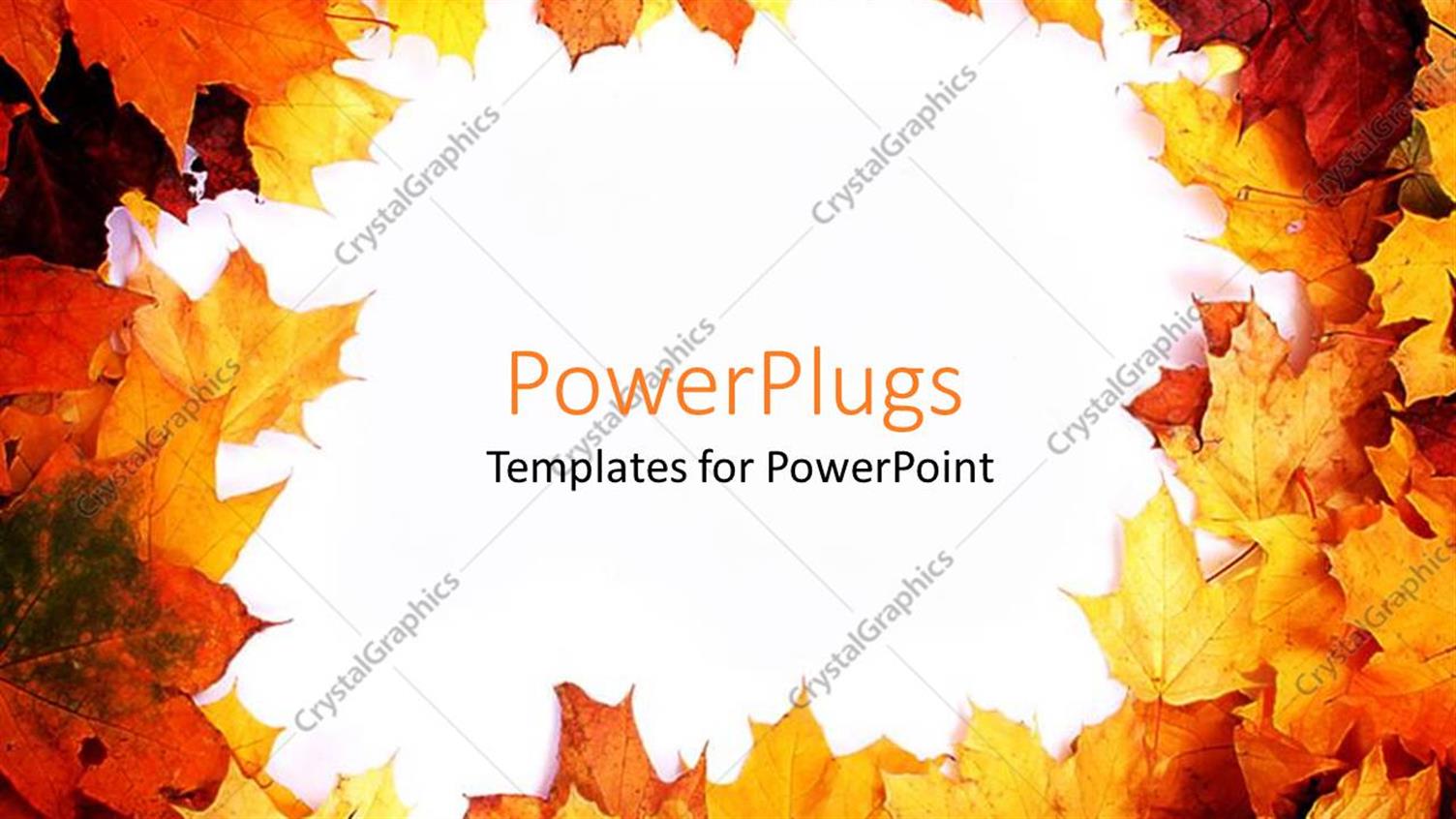 Featuring Autumn Border with Fall Leaves in Red, Orange, Yellow and Brown